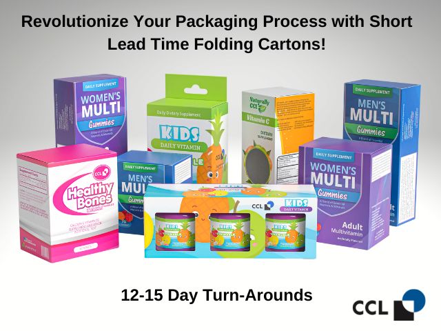 Short lead time folding cartons, folded boxes, paperboard