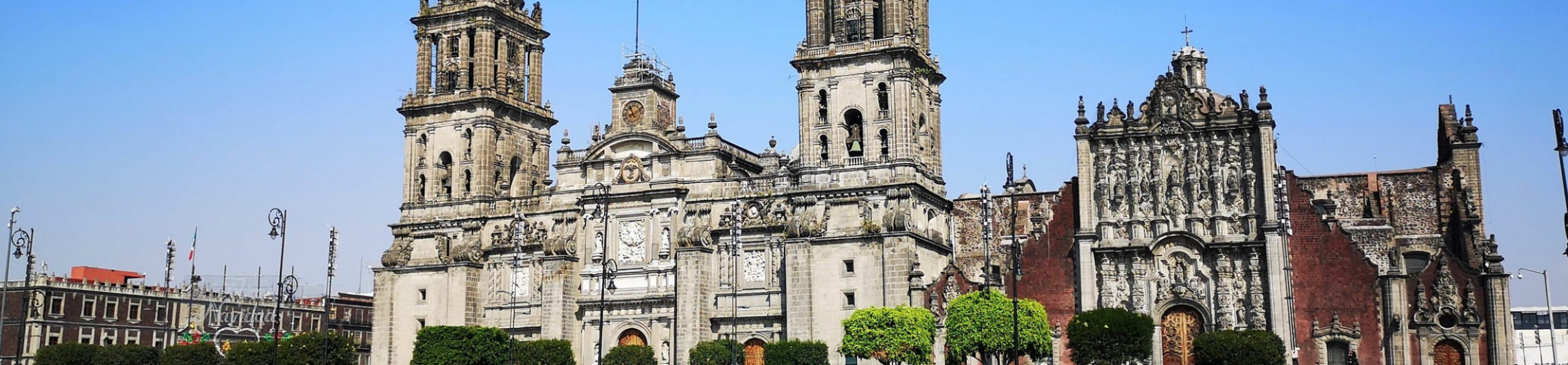 mexico city Centro histórico de la ciudad de méxico with a blue sky
