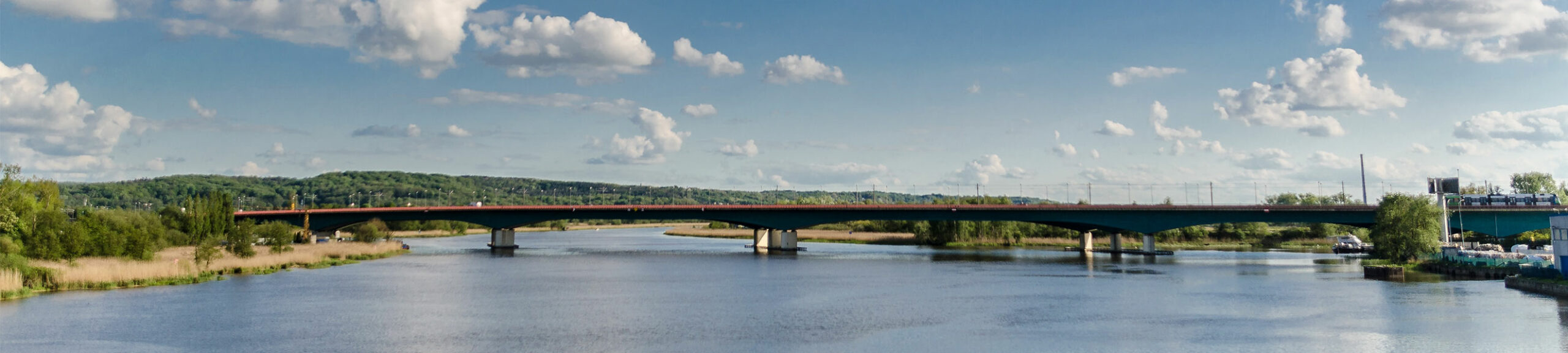 bridge crossing the water near Szczecin poland