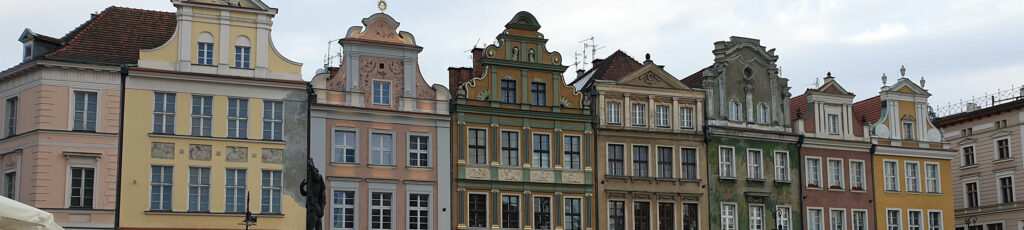 old coloured houses in poznan city square