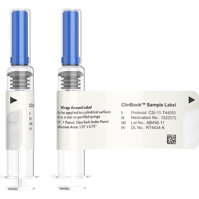 Clinical Booklet label wrap-around-syringe